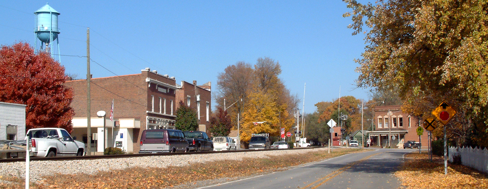 North Street and Main Street in Battle Ground, Indiana, photographed in 2006